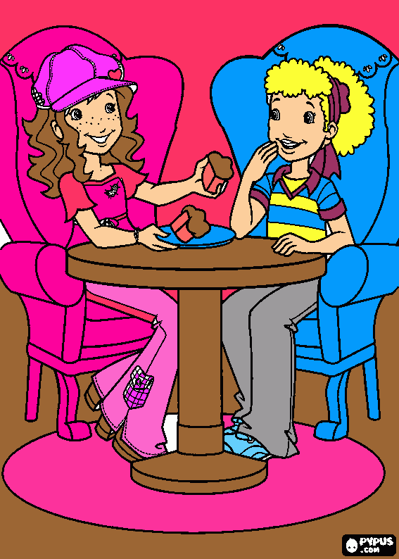 holly and hobbie bffs friends coloring page