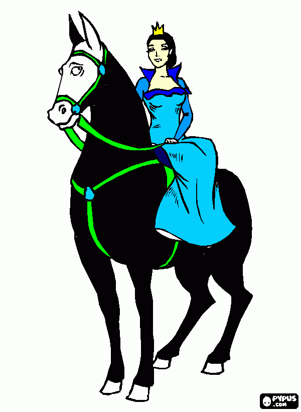 horse and queen coloring page