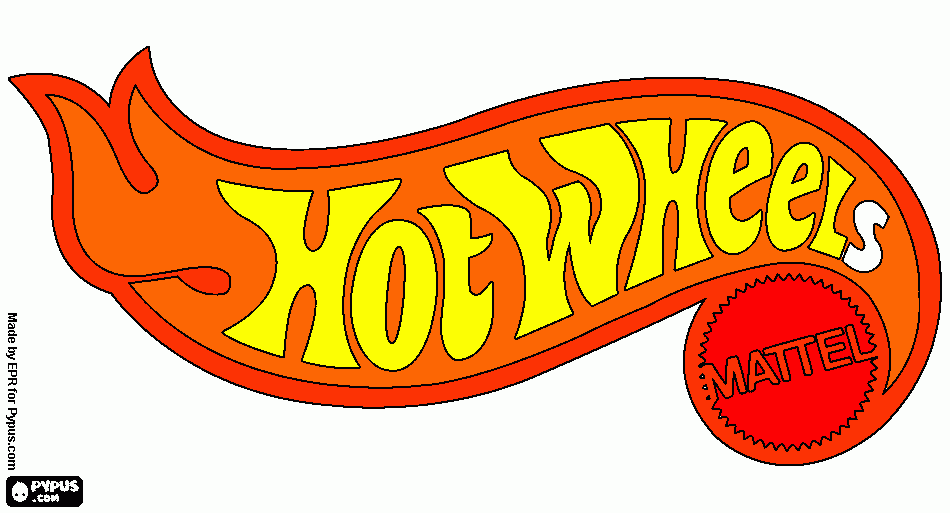 Hot wheels sign coloring page