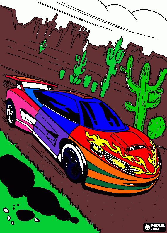 Hotwheel Color coloring page