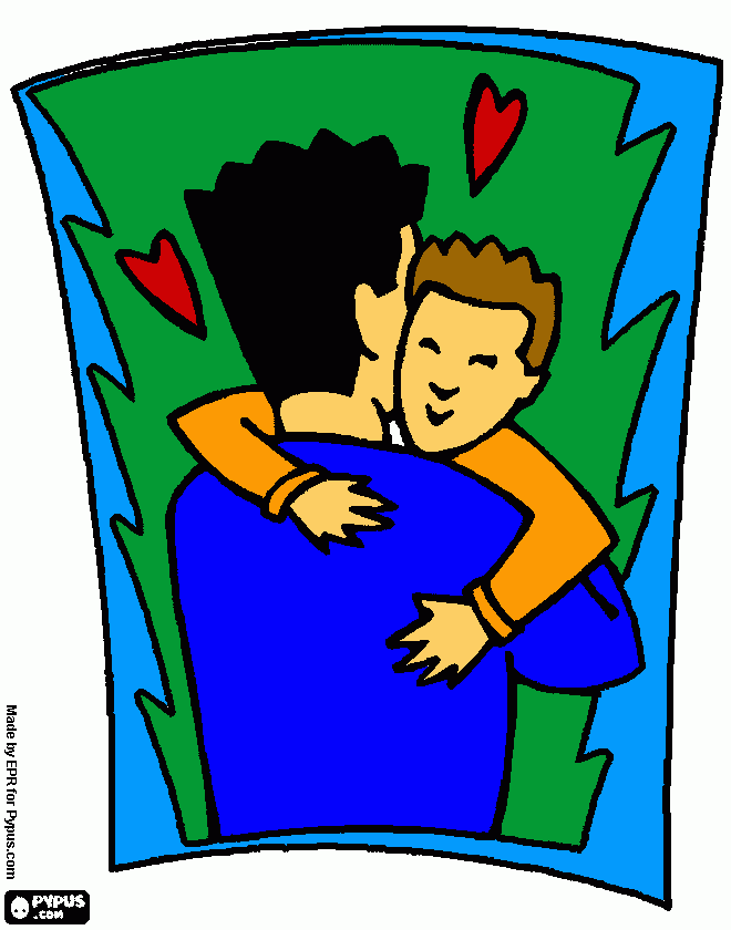 Hug coloring page