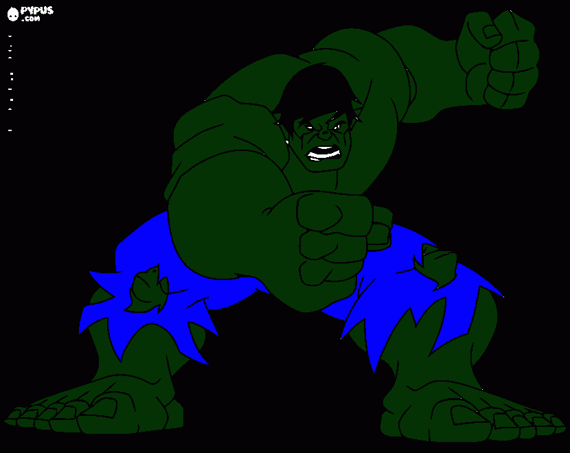 hulk dark green coloring page