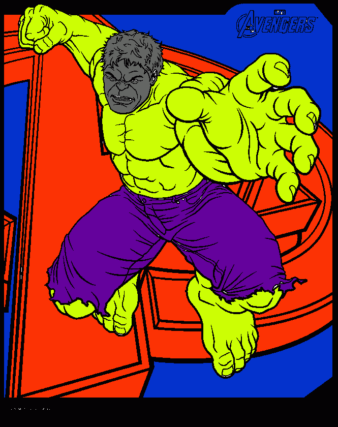 HULK, THE HERO WITH AN INCREDIBLE STRENGTH coloring page