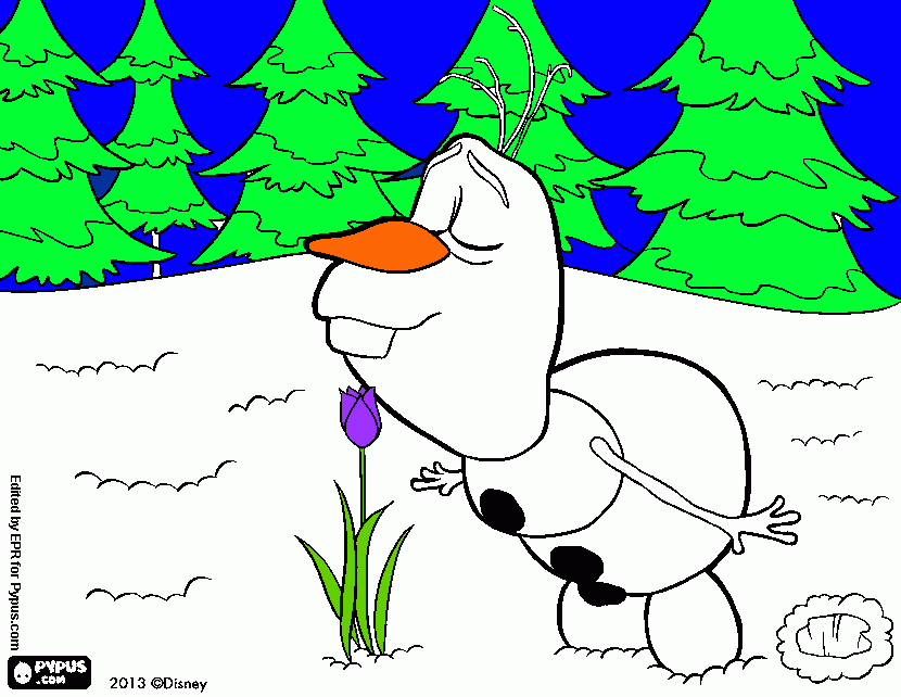 I love olof  coloring page