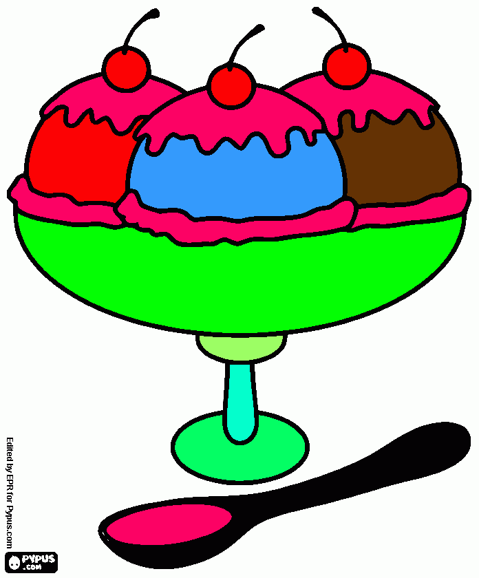 ice cream Sundas in the house baby coloring page