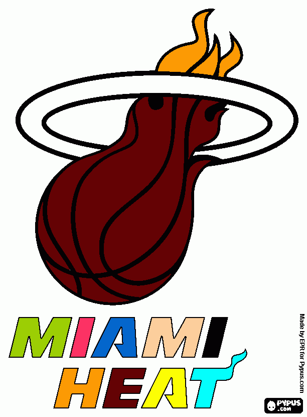 Miami Heat Coloring Page 28 Images Lebron Pages Basketball