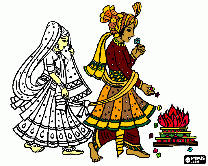 indian dance coloring page