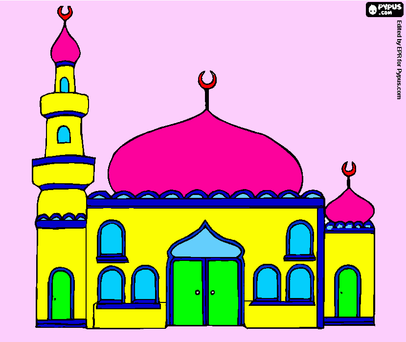 Intra Komputer Mewarnai Gambar Masjid coloring page