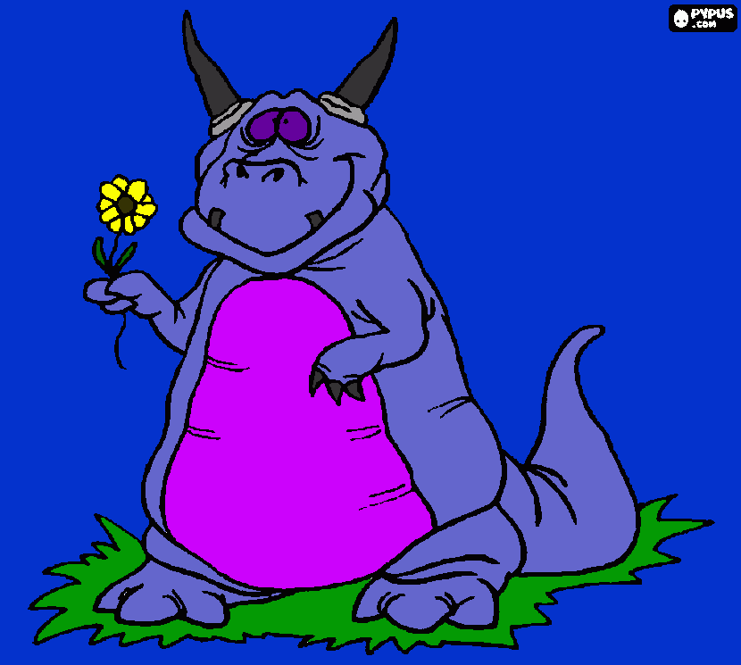 Its a dragon and a flower for you! coloring page