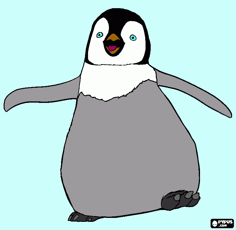 its mumble from happy feet!! coloring page