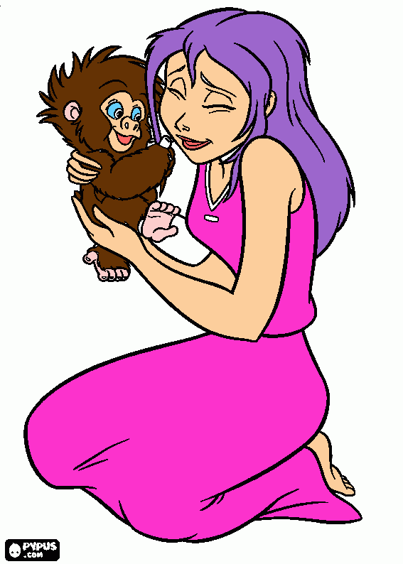 jane and the ape coloring page