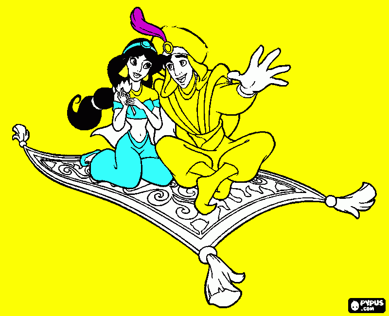 Jasmine e Aladino coloring page