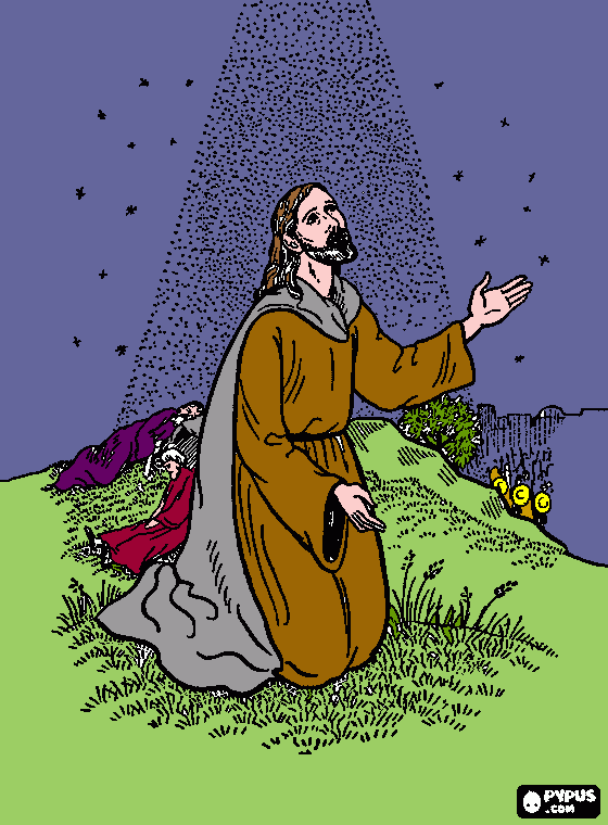 Jesus at gethsemane coloring page
