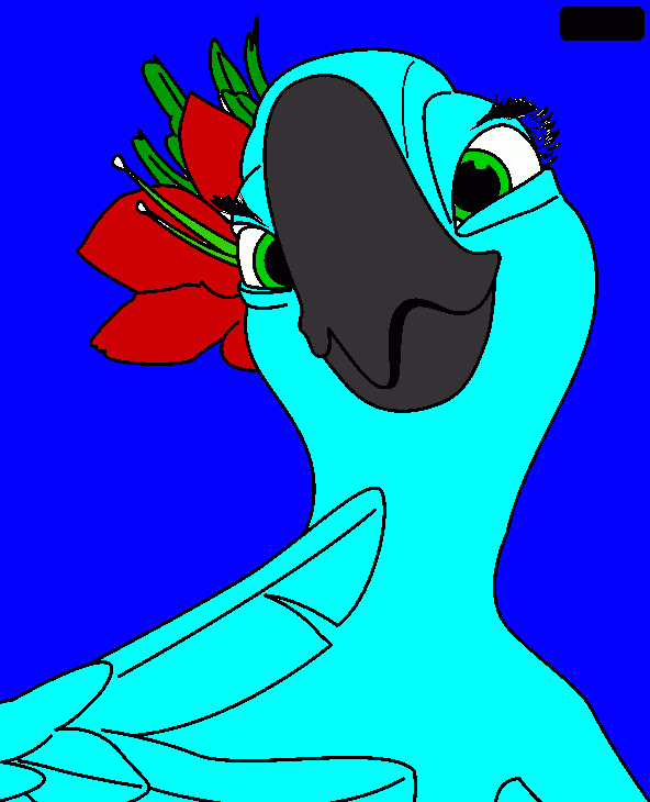 Jewel the blue macaw coloring page