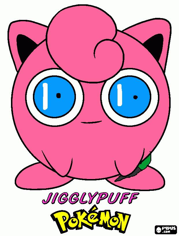 JIGGLYPUFF WITH MIC coloring page