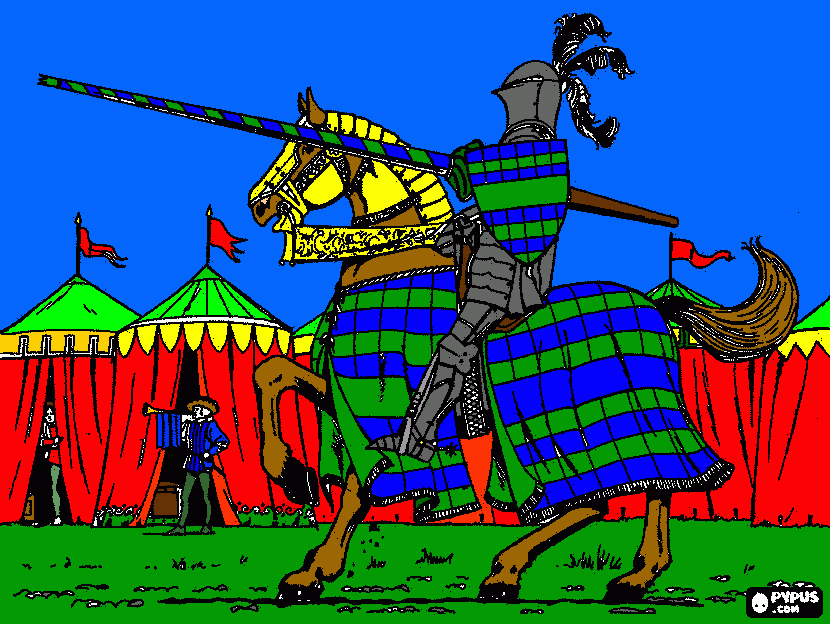 Jousting Knight coloring page