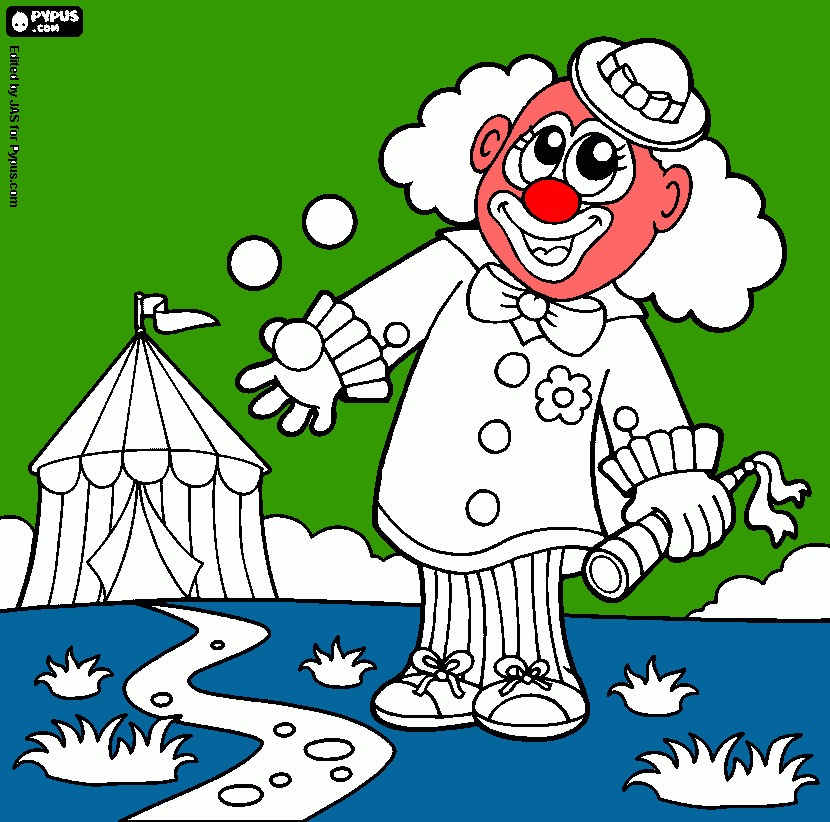 juggler clown coloring page