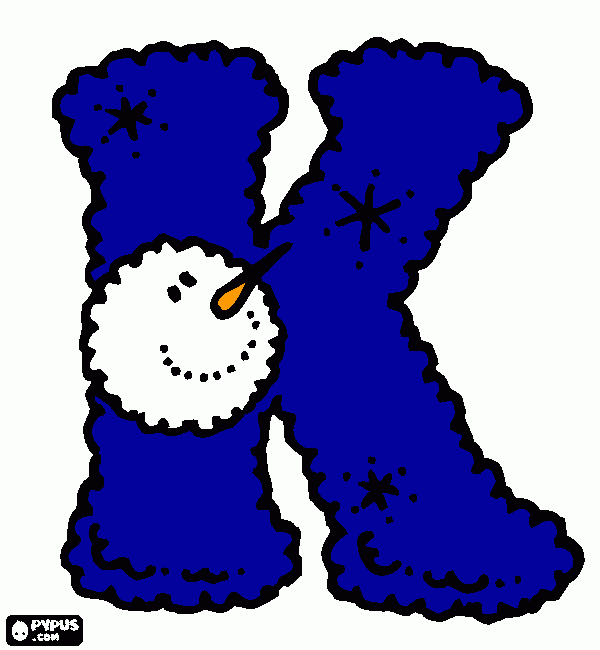 K-snowman coloring page