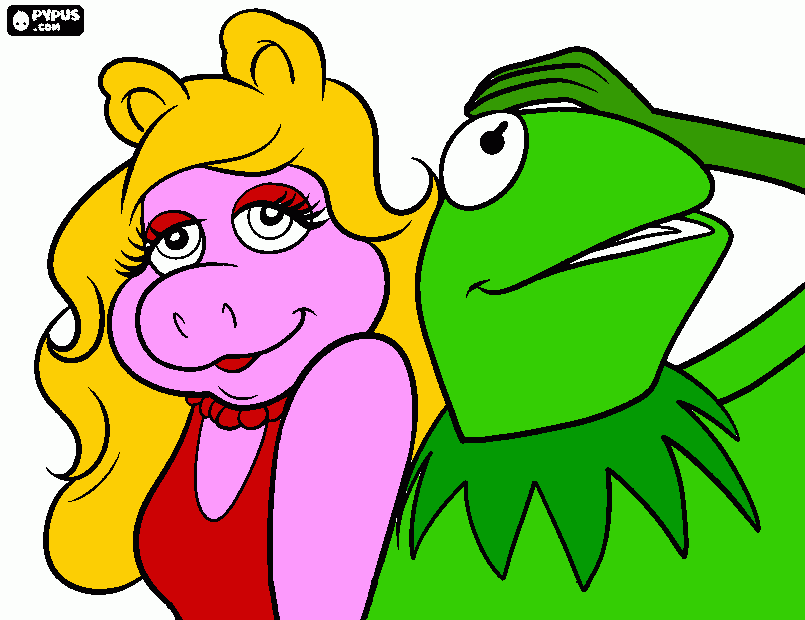 kermit and Miss Piggy coloring page