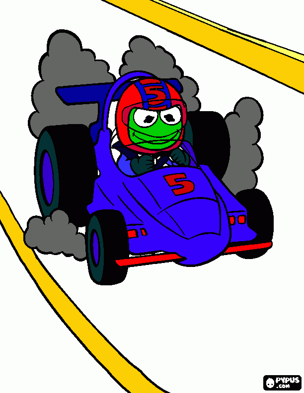 Kermit Racing coloring page