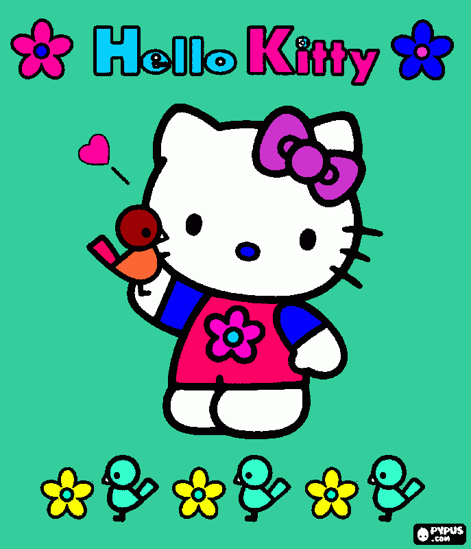 kitty done by keira coloring page