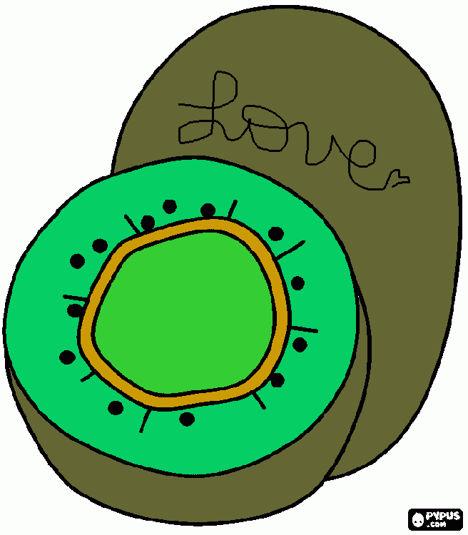 kiwi of love coloring page