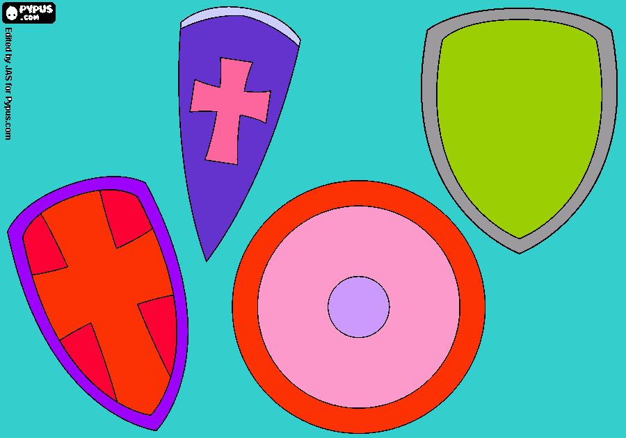 knight shield coloring page