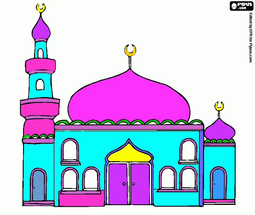 Kreativitas Mewarnai Masjid - Andira Azkadina coloring page