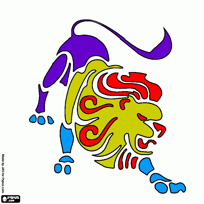Leo. The Lion. Fifth sign of the zodiac coloring page