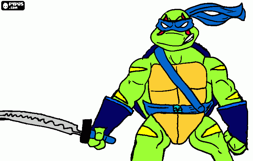 Leonardo (Rise of the Teenage Mutant Ninja Turtles) coloring page
