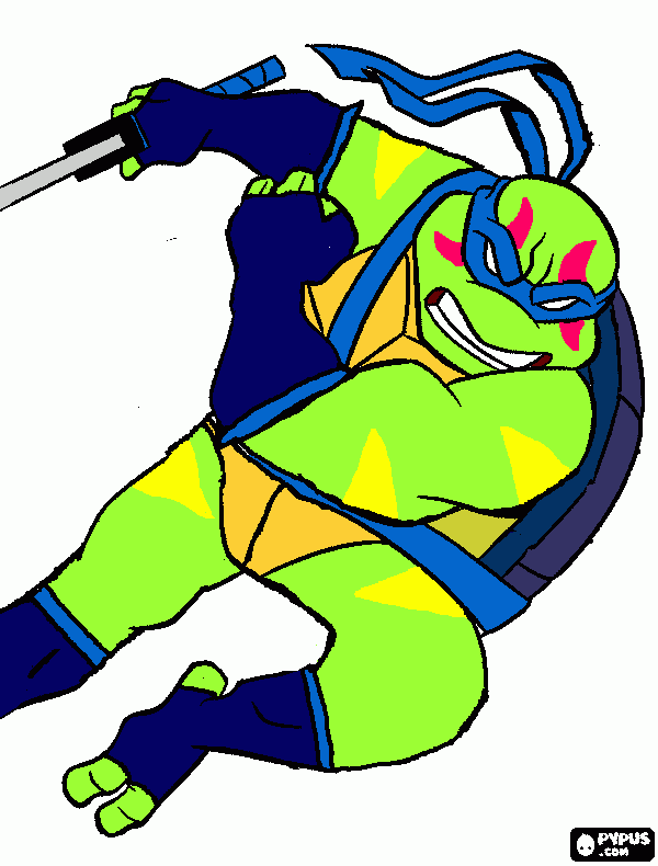 Leonardo the Red-Eared Slider 2 (Rise of the Teenage Mutant Ninja Turtles) coloring page