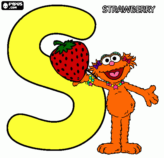 Letter S and Zoe coloring page