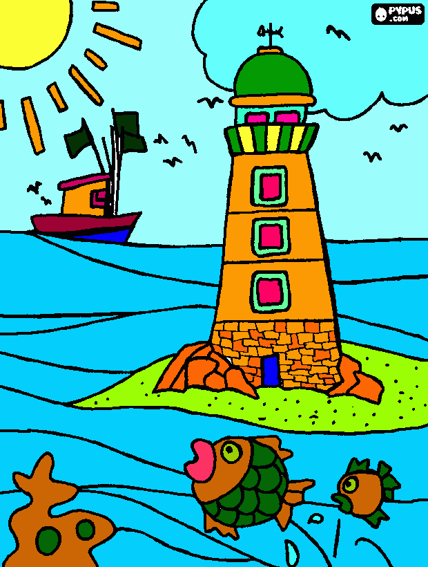 Light House coloring page