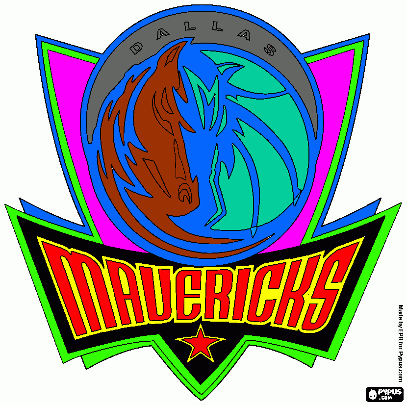 Logo Dallas Mavericks coloring page