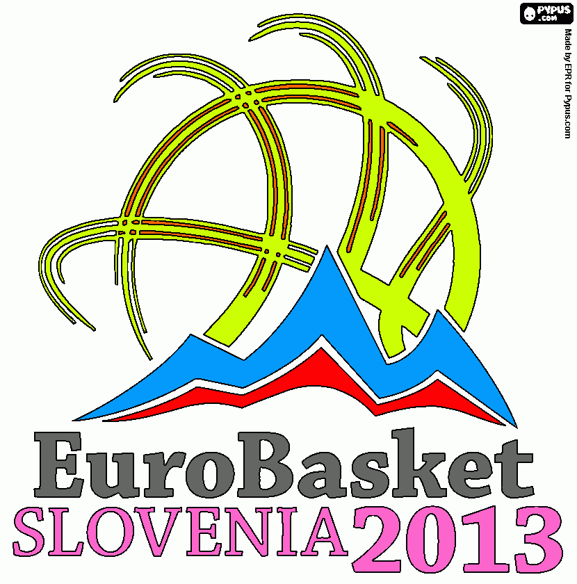 Logo EuroBasket 2013 Slovenia.  coloring page