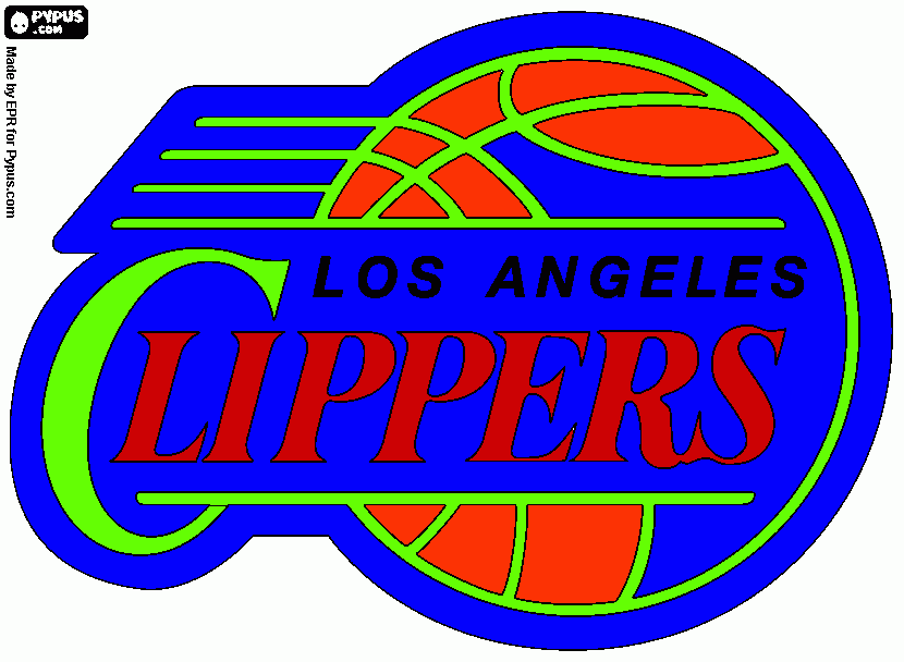 Logo Los Angeles Clippers, NBA team coloring page