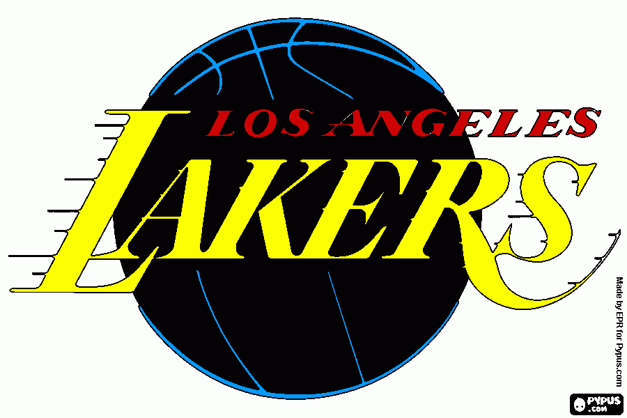 Logo Los Angeles Lakers, NBA team coloring page