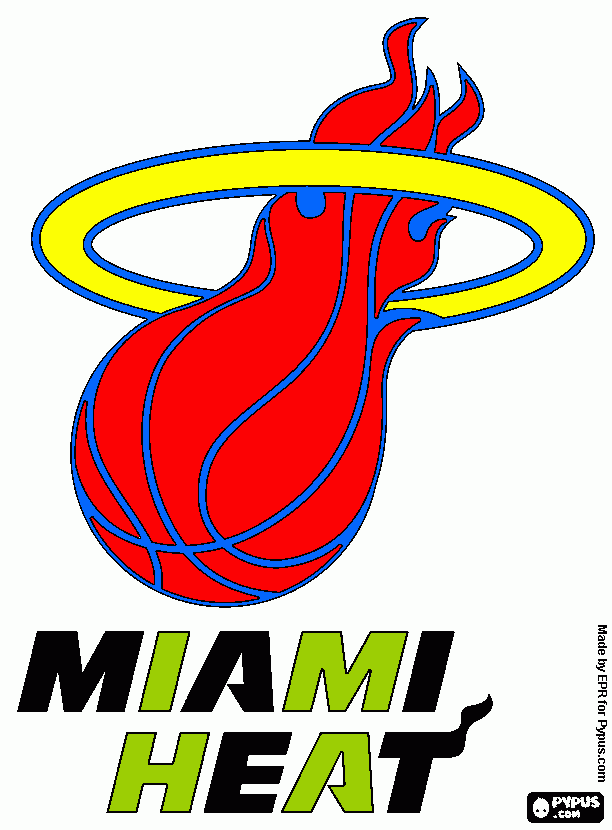 Logo Miami Heat, NBA team coloring page