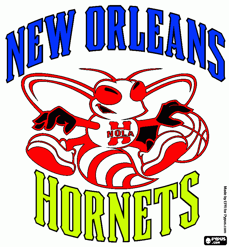 Logo New Orleans Hornets, NBA team coloring page