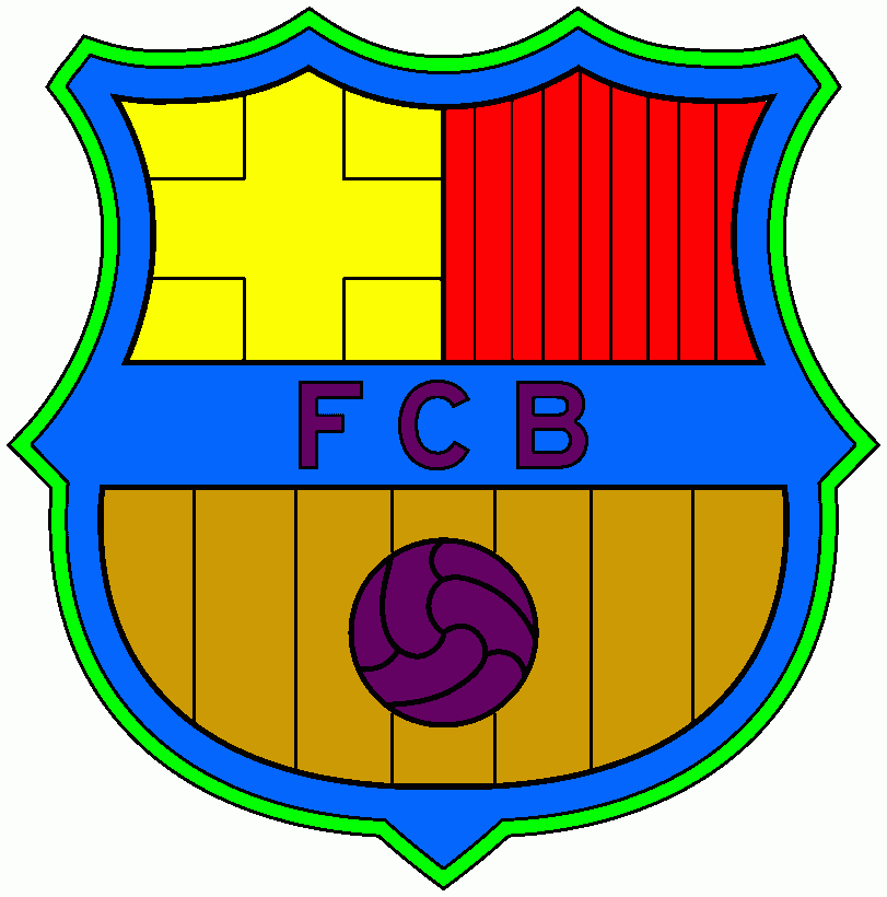 Logo of FC Barcelona, Spanish football club coloring page