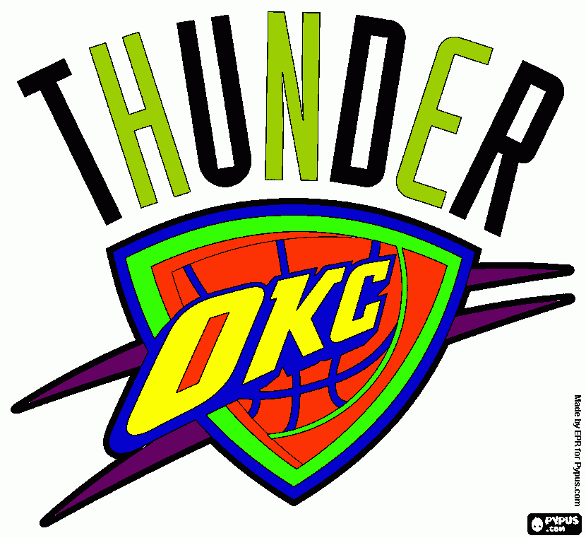 Logo of Oklahoma City Thunder coloring page