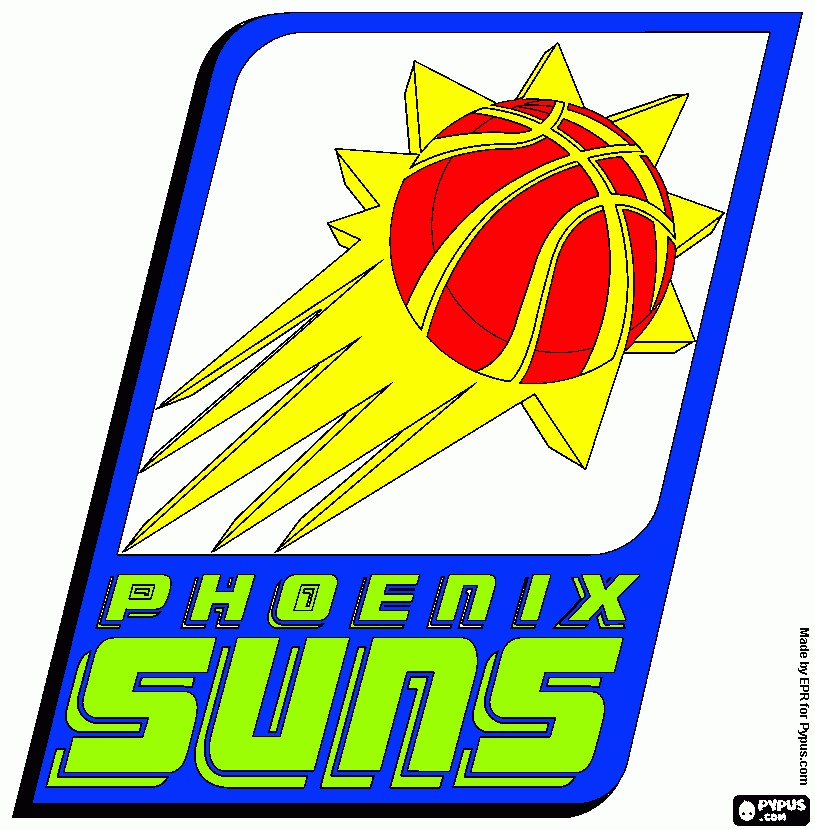 Logo of Phoenix Suns, NBA team coloring page