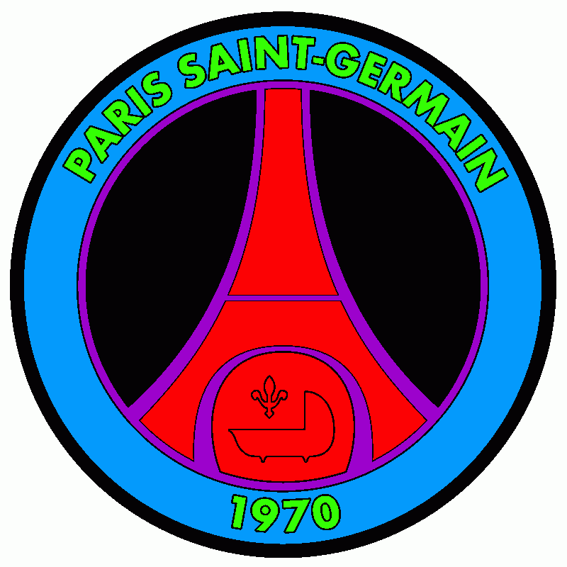 Logo of PSG FC or Paris Saint-Germain FC, French football club  coloring page
