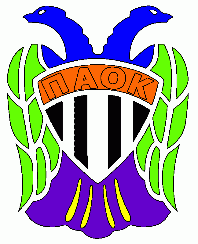 Logo PAOK FC and PAOK Thessaloniki, Greek soccer team  coloring page