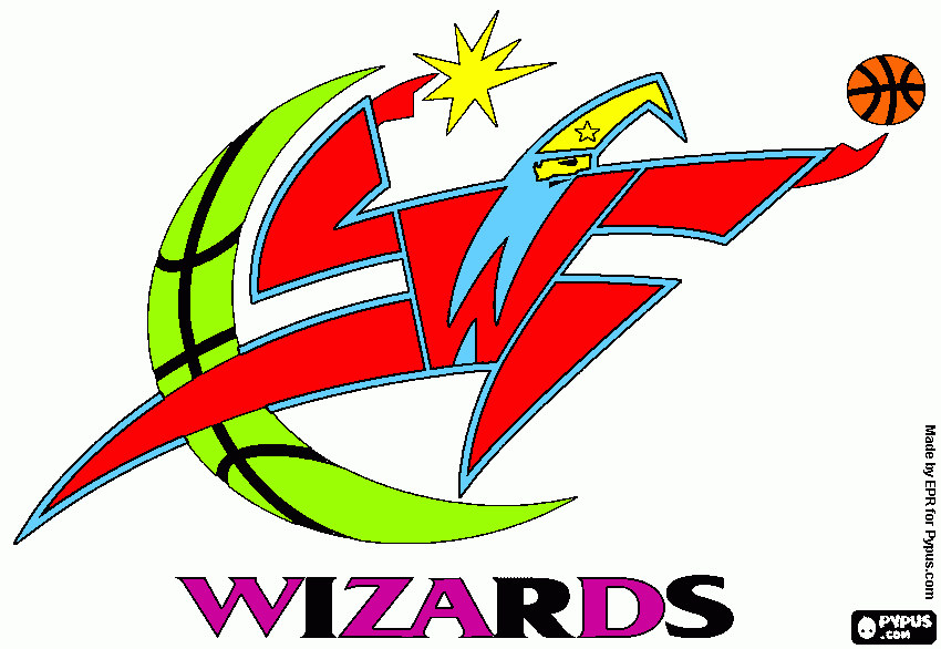 Logo Washington Wizards, NBA team coloring page