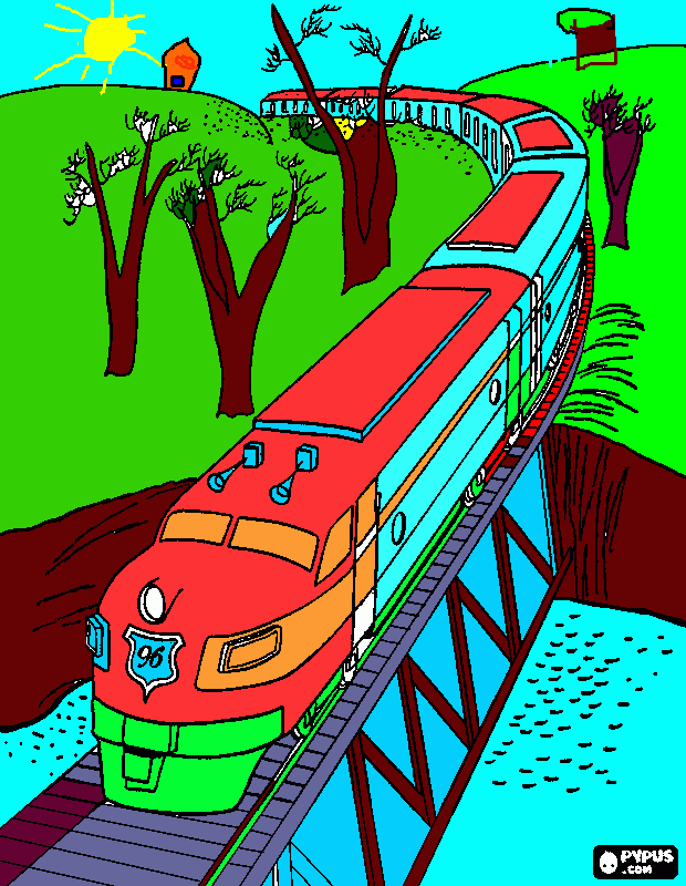 Lukes train coloring page