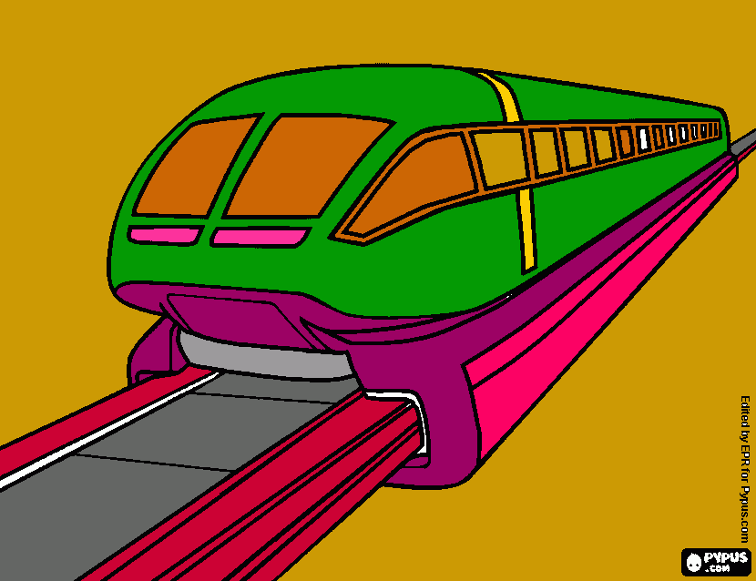 maglev train coloring page
