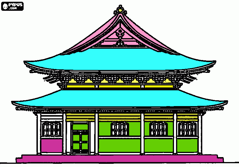 maison chinoise coloring page