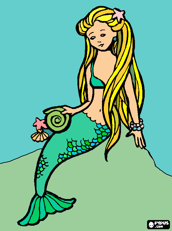 Mama's mermaid coloring page