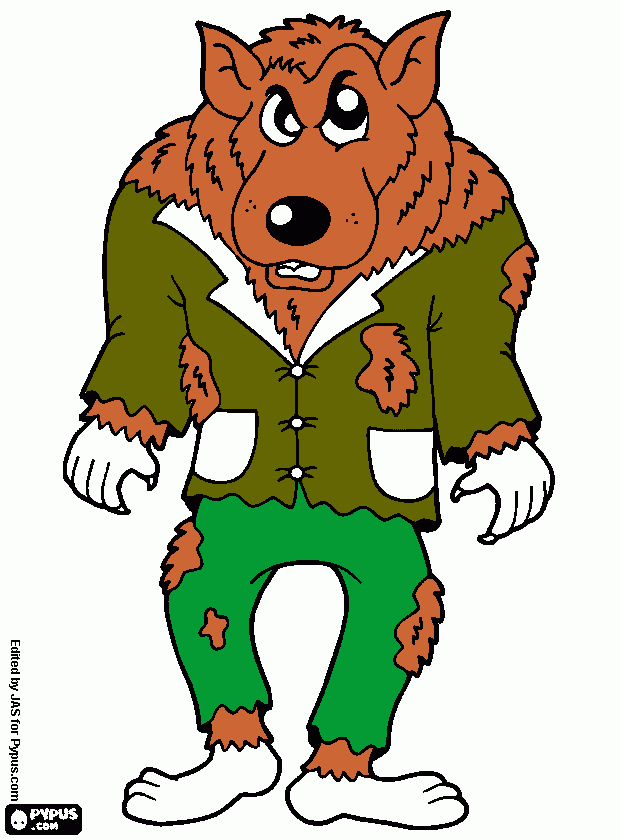 man-wolf coloring page
